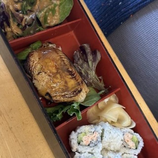 Miso Glazed Black Cod Lunch Bento Box.
