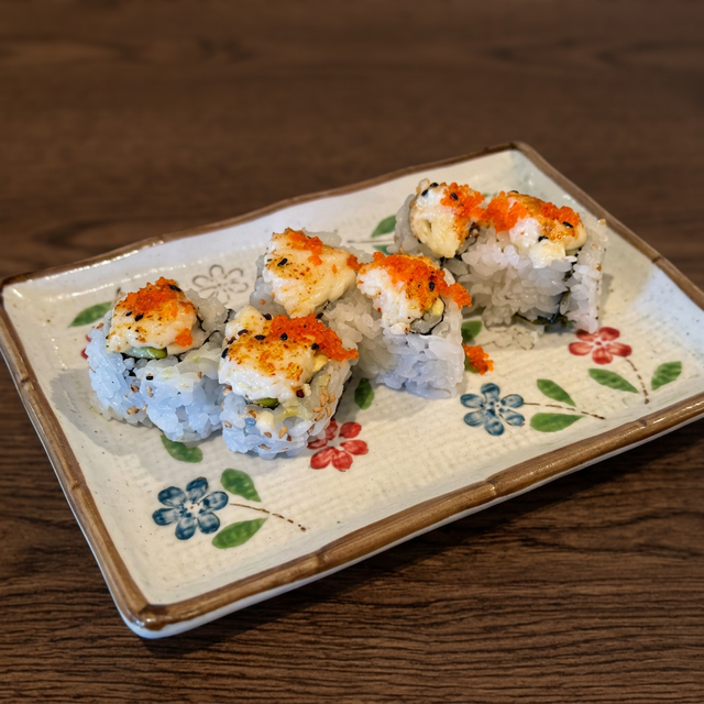 Baked Spicy Scallop Roll.
