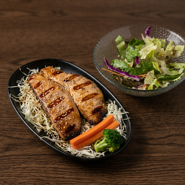 Salmon Teriyaki Dinner.