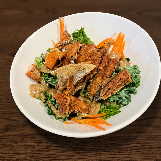 Salmon Skin Salad.