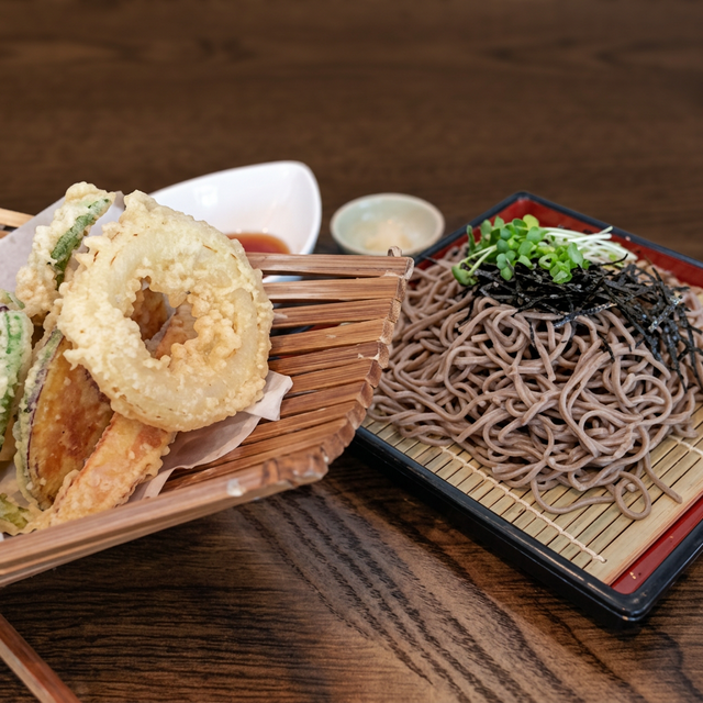 Vegetable Tempura Zaru Cold Noodles.