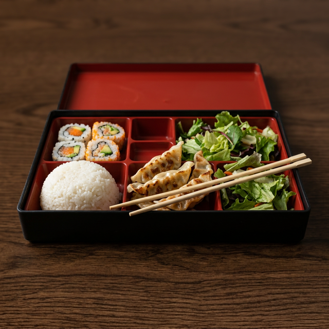 Vegetarian Combo Bento Box Lunch Special.