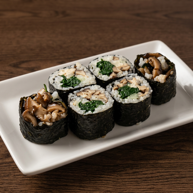 Shiitake & Spinach Roll.