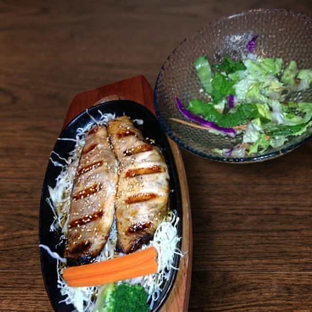 Salmon Teriyaki Dinner.