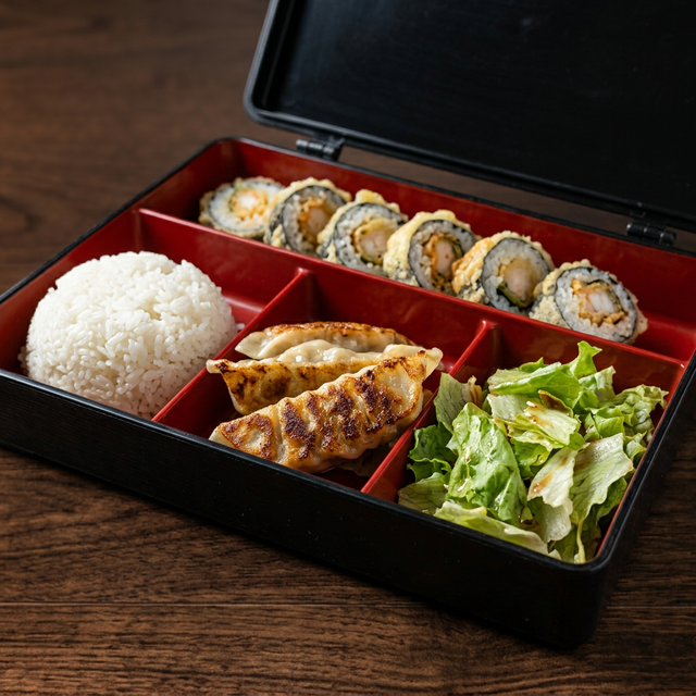Vegetarian Combo Bento Box Lunch Special.