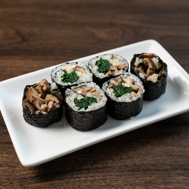 Shiitake & Spinach Roll.