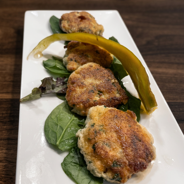 Stuffed Shiitake Mushroom.