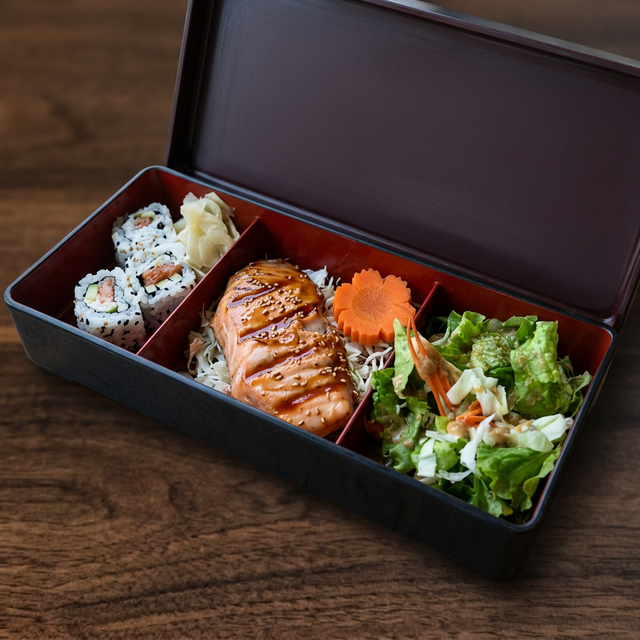 Salmon Teriyaki Lunch Bento Box.